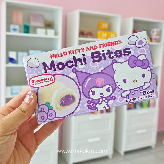 Sanrio Hello Kitty Kuromi Mochi Bites Sabor Mora Azul 80g