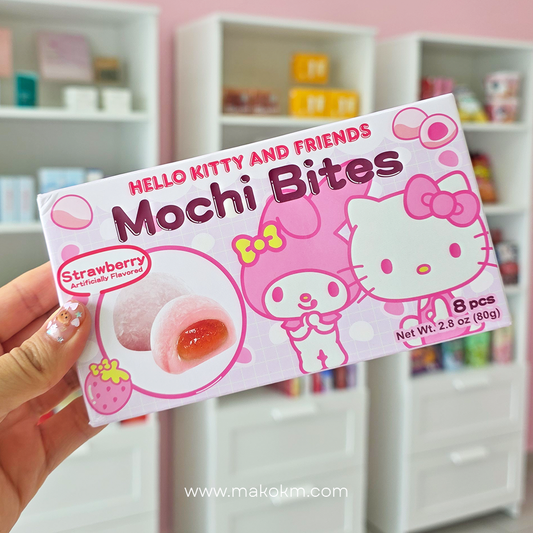 Sanrio Hello Kitty My Melody Mochi Bites Sabor Fresa 80g