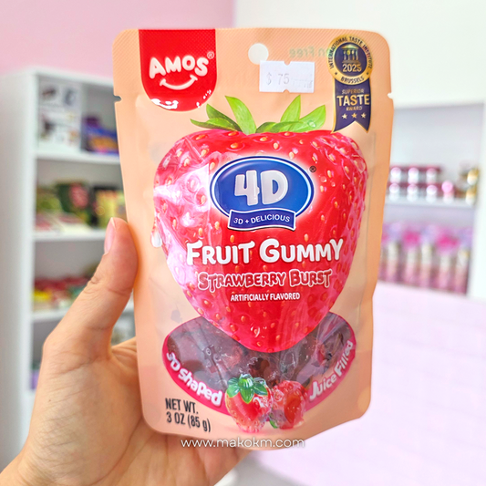 4D Fruit Gummy Candy Strawberry Burst 85g