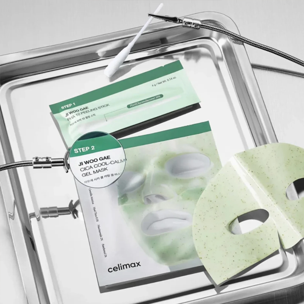 CELIMAX Ji Woo Gae Cica PHA Peel 2-Step Gel Mask 1 pz