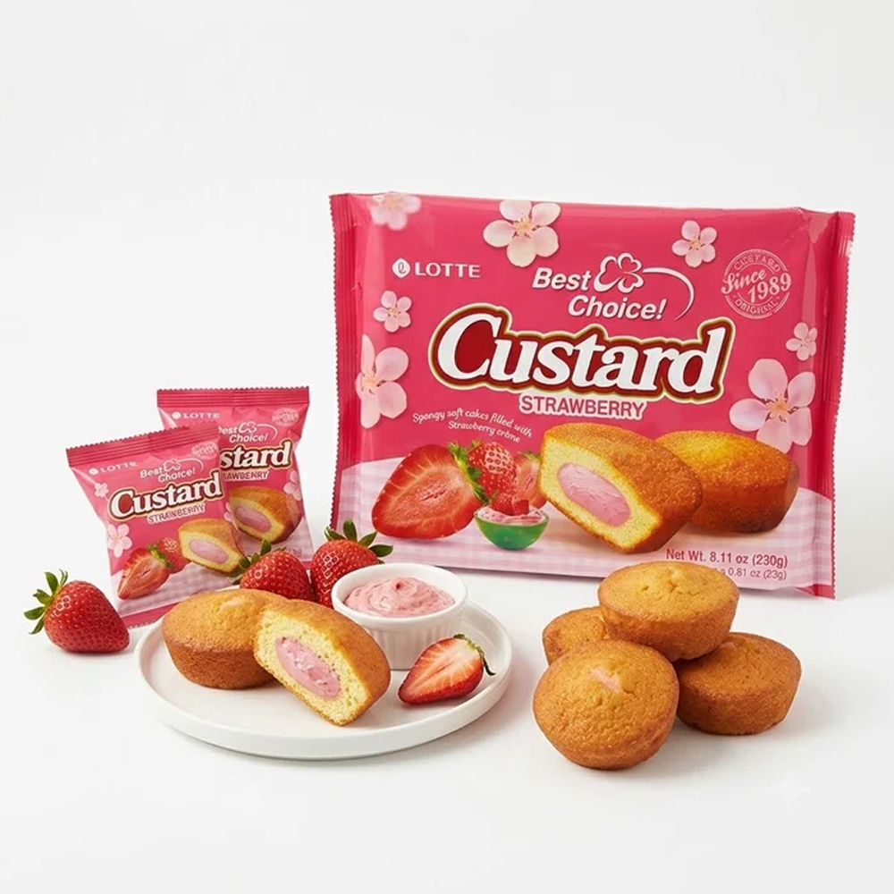 Lotte Custard de Fresa 1pz