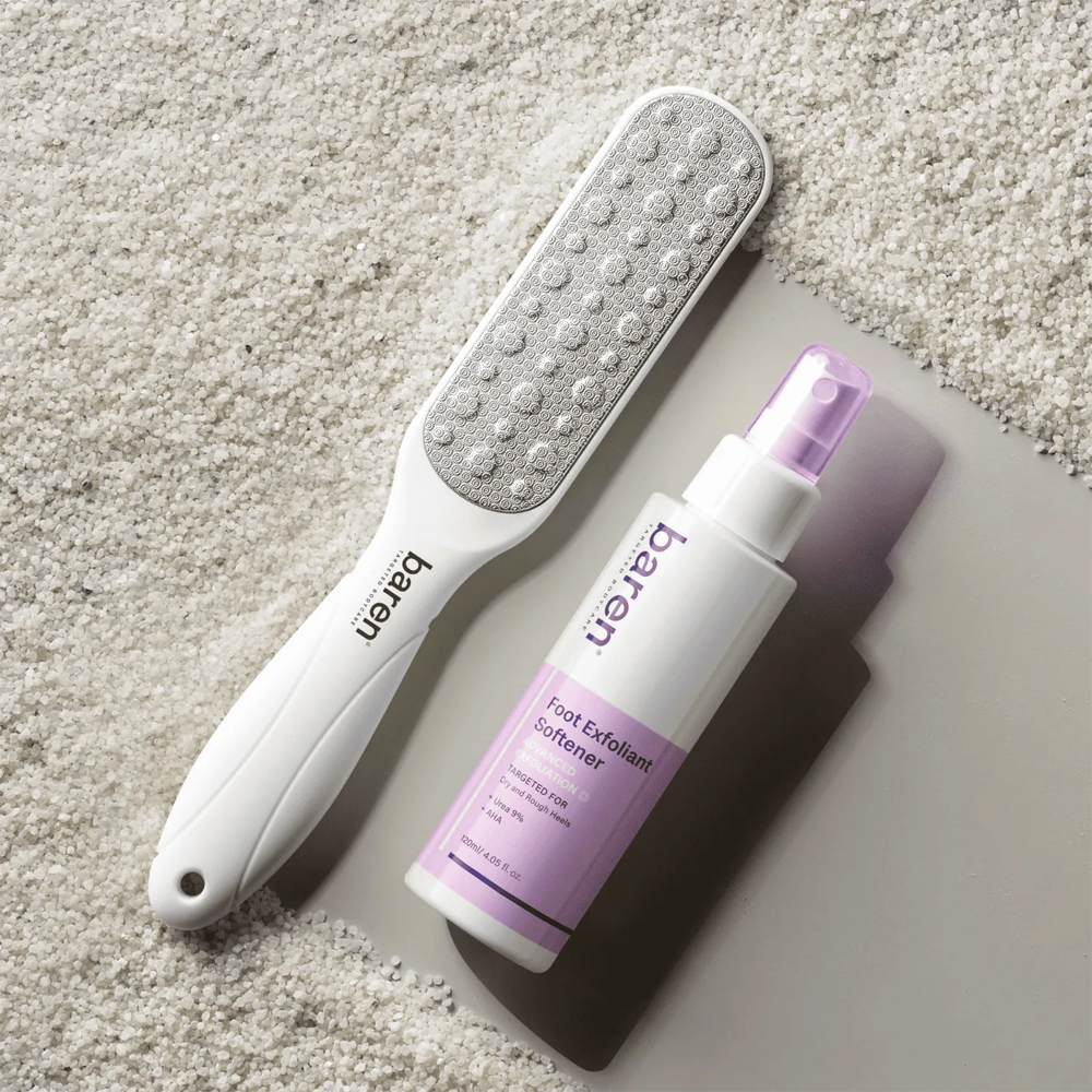 baren Callus Remover Kit for Feet: Foot File & Peeling Foot Spray 100ml